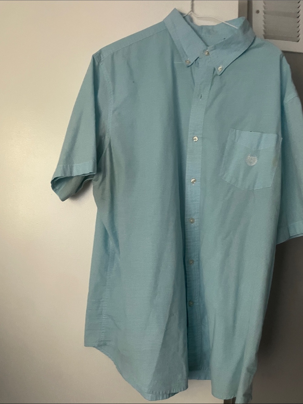 Chaps Light Blue Short-Sleeve Button-Down Shirt